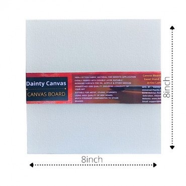 Canvas Board 8x8 inch pack of 6