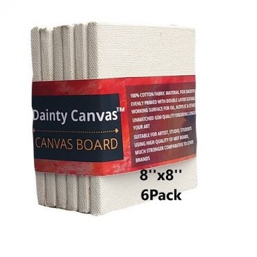 Canvas Board 8x8 inch pack of 6