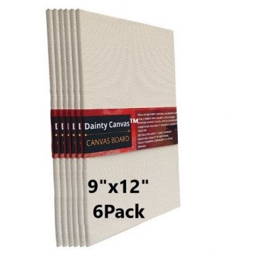 Canvas Board 9x12 inch pack of 6