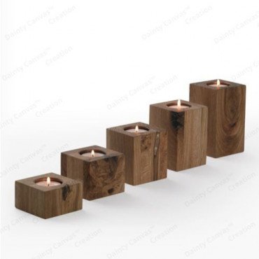 Block Candle Holder Wooden Different Sizes