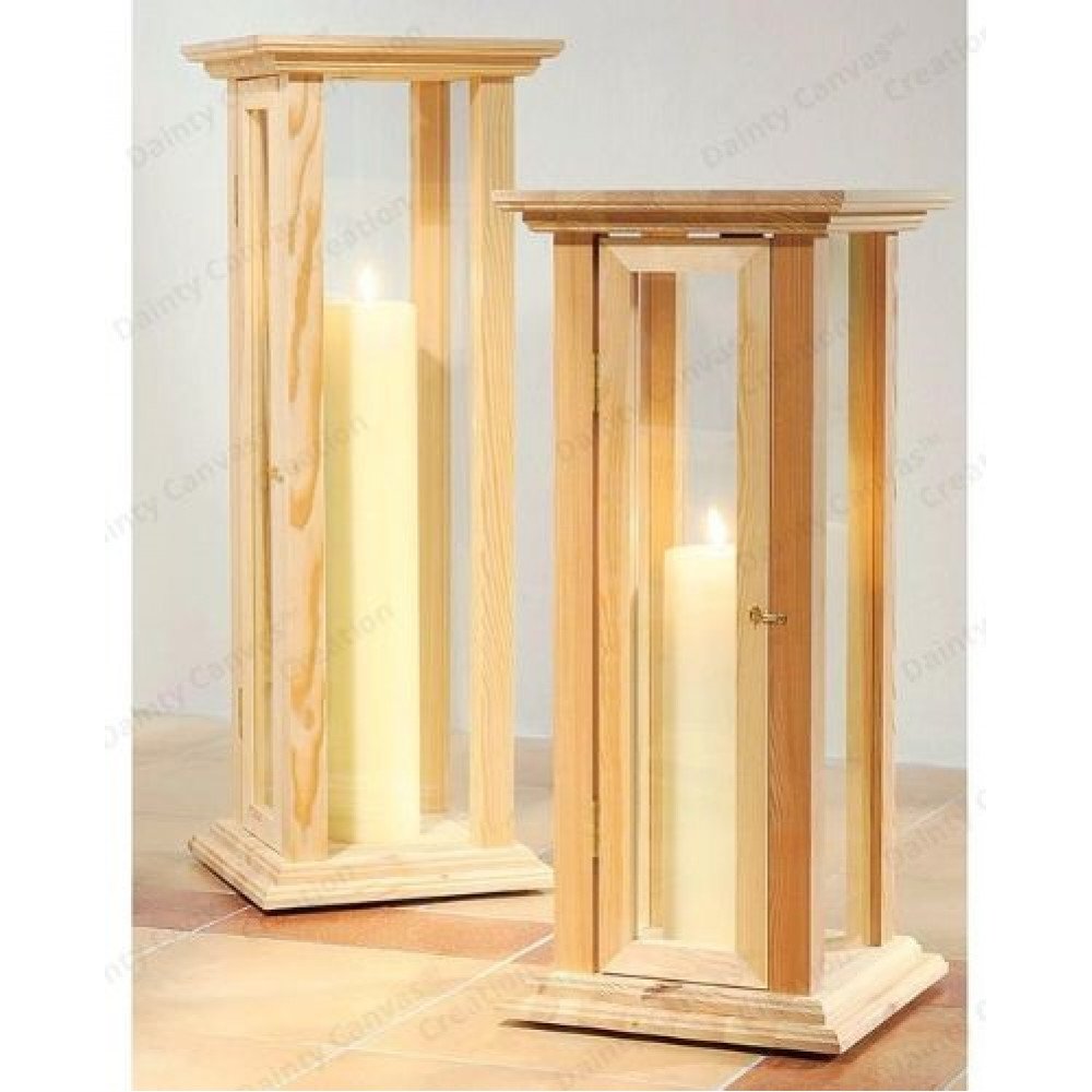 Outdoor Wooden Lantern Candle Holder