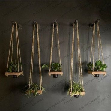 Wooden Wall Hanging Planter Set of 5