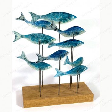 Blue Fish Sculpture Wooden