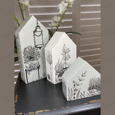 Sculpture House for Home Interior Set of 3