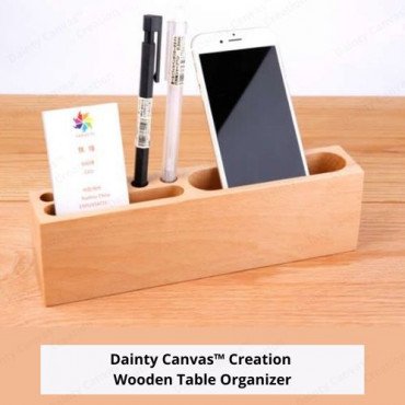  Wooden Tabletop Organizer for mobile, pen, pencil, cards