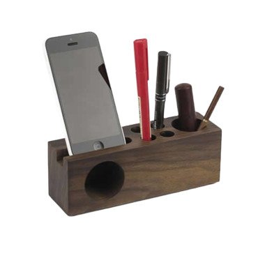 Multi-Functional Deck Organizer Wooden for mobile, pen, pencil