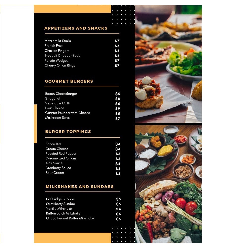 Menu Card Prints