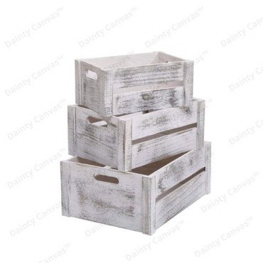 Rustic Wooden Crate for Home set of 3