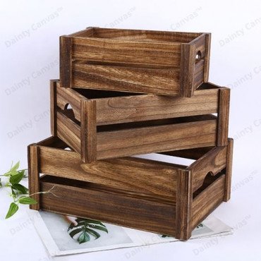 Decorative Wooden Crate Three Different Sizes