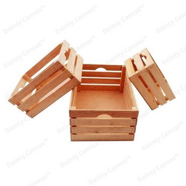 Dainty Canvas Wooden Crates for Decoration 