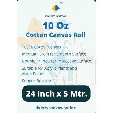 Primed cotton Canvas Roll 24 inch × 5 meter Dainty Canvas®