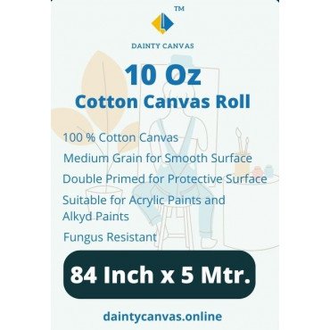 Primed cotton canvas roll 84 Inch x 5 meter Dainty Canvas®