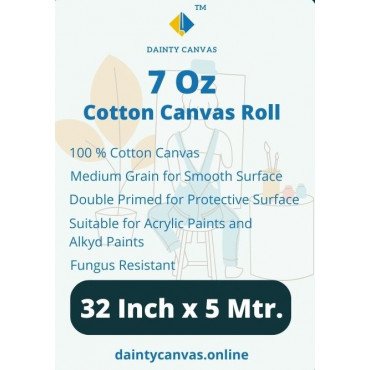 Double Primed Cotton Canvas Roll 32inch x 5 Meter Dainty Canvas®