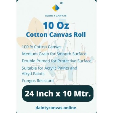 Double Primed Canvas Roll 24inch x 10 Meter Dainty Canvas®