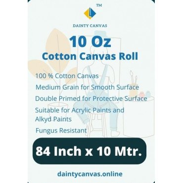 84inch x 10 Meter Double Primed Cotton Canvas Roll Dainty Canvas®