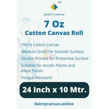 Double Primed Cotton Canvas Roll 24inch x 10 Meter Dainty Canvas®