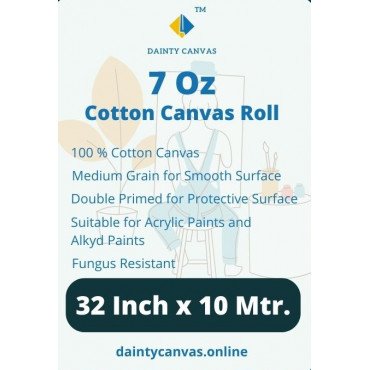 32inch x 10 Meter Double Primed Cotton Canvas Roll Dainty Canvas®