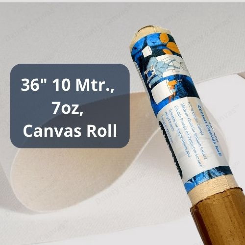 36 Inch x 10 Meter Double Primed Cotton Canvas Roll Dainty Canvas®