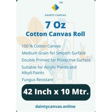 Double Primed Cotton Canvas Roll 42 Inch × 10 meter Dainty Canvas®