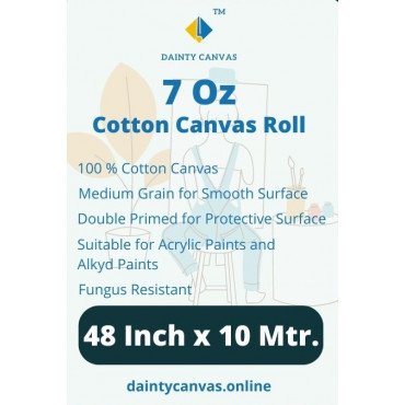 48inch x 10 Meter Double Primed Cotton Canvas Roll Dainty Canvas®