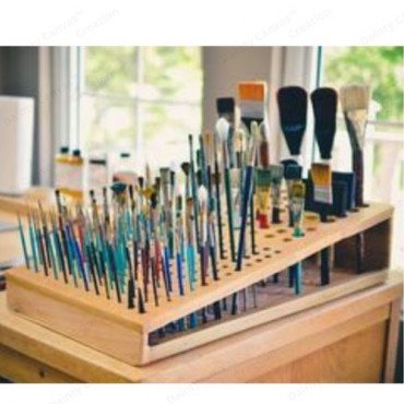 Large Wooden Paint Brush Organizer for Professional Artist