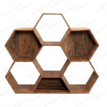 Hexagon Wooden Bookshelf