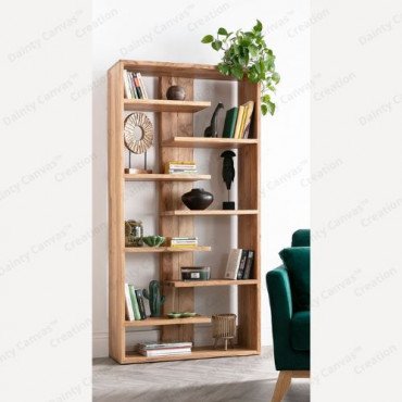 Natural Hard Wood Bookshelf Multipurpose Premium Collection