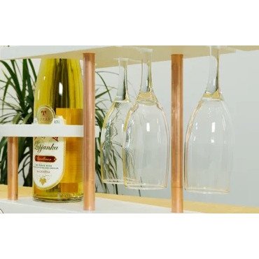 White Wooden Caddy for 3 Glass and 1 Beer Holder