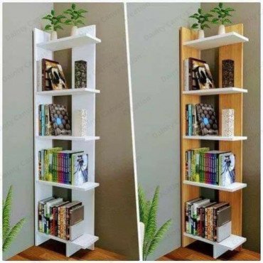 Wooden Corner bookshelf Single Piece