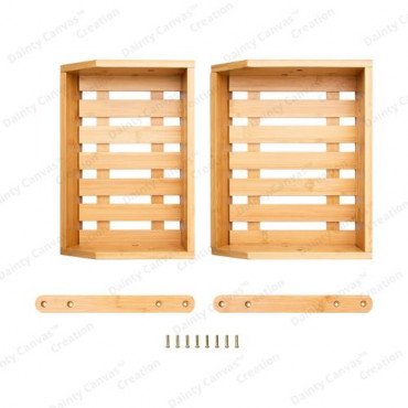 Dainty Canvas Wooden kitchen Storage for Fruits & Vegetables Two Tries