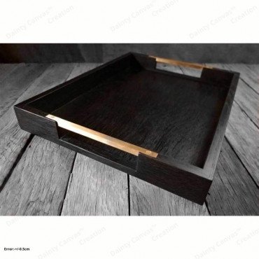 Luxury Wooden Serving Trays with Brass Handle