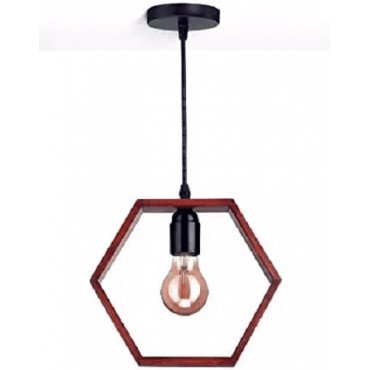 Hexagon Wooden Pendant Lamp
