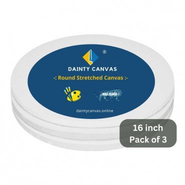 16 Inch Round Stretched Canvas Combo pack of 3