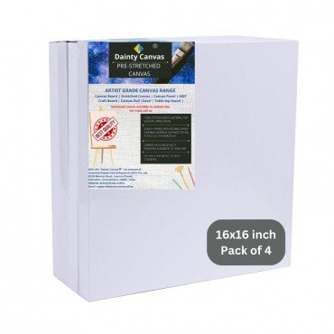 16x16 Inch combo pack 4 piece Stretched Canvas