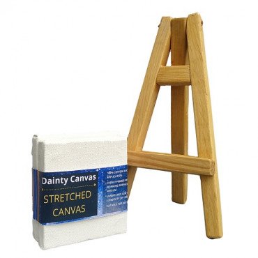 Stretched Canvas 6x6 inch Set of 2 with 10 inch Easel