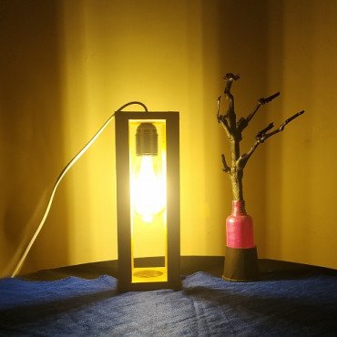 Box Shape Wooden Table Lamp