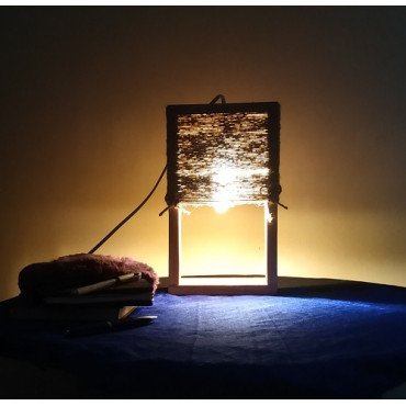 Rectangular Wooden Table Lamp