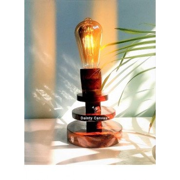 Round Luxury  Wooden Table Lamp