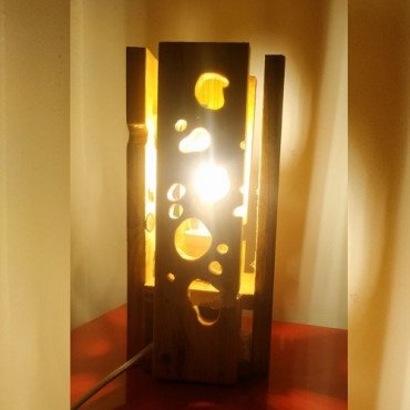  "Light of bubble" Luxury Wooden Table Top Lamp