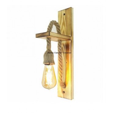 Candle Wall Lamp Wooden Dainty Canvas