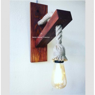 Inclined Wooden Wall Lamp Vintage Style