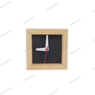 Square Wooden Desktop Table Clock