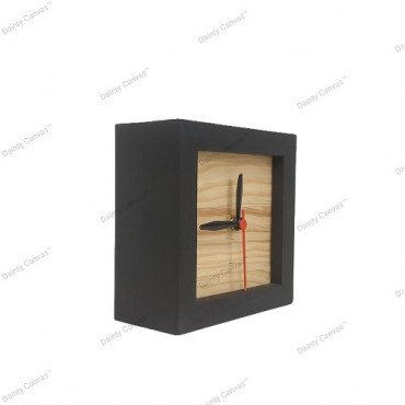 Square Wooden Desktop Table Clock