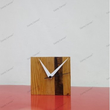 Square Wooden Desk Clock