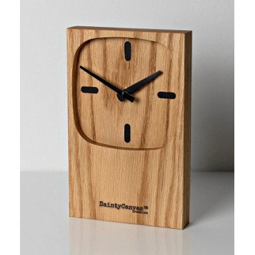 Square Wooden table clock