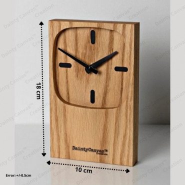 Square Wooden table clock