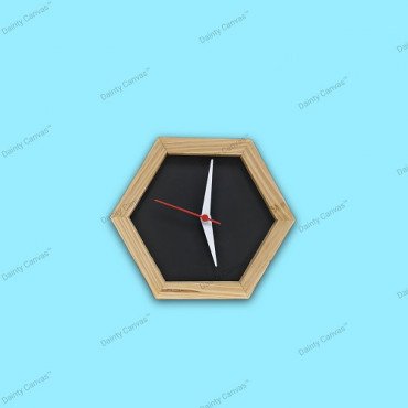 Hexagon Wooden Desktop Table Clock