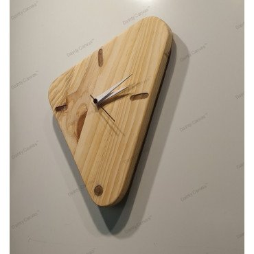 Triangle shape wooden wall clock