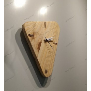 Triangle shape wooden wall clock