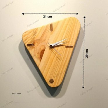 Triangle shape wooden wall clock